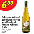 Saksamaa kaitstud
päritolunimetusega
vein Moselland
Riesling Kabinett
8,5%
75 cl, 8,00/L