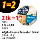 Valgehallitusjuust Camembert Natural
Naturek, 120 g