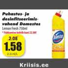 Puhastus- ja
desinfitseerimis-
vahend Domestos 
Lemon Fresh 750ml