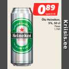 Õlu Heineken,
5%, 50 c