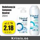 Vedelseep ja šampoon Neutral 250 ml