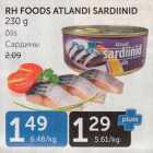 Allahindlus - RH FOODS ATLANDI SARDIINID 230 G