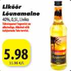 Alkohol - Liköör Lõunamaine 40%,0,5L Liviko
