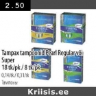 Allahindlus - Tampax tampoonid Pearl Regular või Super 