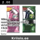 Wilkinson raseerijad Lady Extra 3 Beauty või Extra 3 Sensitive 4tk/pk