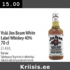 Allahindlus - Viski Jim Beam White Label Whiskey 40% 70 cl