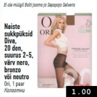 Allahindlus - Naiste sukkpüksid Diva, 20 den, suurus 2-5, värv nero, bronzo või neutro