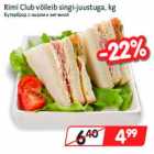Магазин:Hüper Rimi,Скидка:Бутерброд с сыром и ветчиной