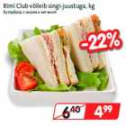 Rimi Club võileib singi-juustuga, kg