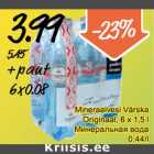 Allahindlus - Mineraalvesi Värska
Originaal, 6 x 1,5 l