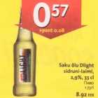 Alkohol - Saku õlu Dlight sidruni-laimi