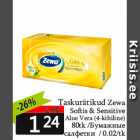 Taskurätikud Zewa
Softis & Sensitive
Aloe Vera 