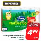 Tualettpaber Zewa Nature
Lover, 16 rulli**