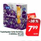 Магазин:Hüper Rimi, Rimi, Mini Rimi,Скидка:Туалетная бумага Grite Orchidea,
3-х слойный, 40 рулонов