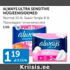 Allahindlus - ALWAYS ULTRA SENSITIVE HÜGIEENISIDEMED