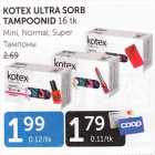 Allahindlus - KOTEX ULTRA SORB TAMPOONID 16  tk