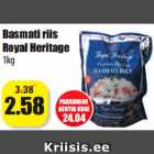 Allahindlus - Basmati riis
Royal Heritage
1kg