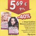 L'Oreal Sublime Mousse juuksevärv