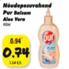 Nõudepesuvahend Pur Balsam Aloe Vera 450ml
