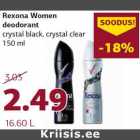 Allahindlus - Rexona Women
deodorant
crystal black, crystal clear
150 ml