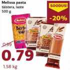 Melissa pasta
täistera, laste
500 g