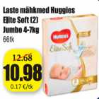 Mähkmed - Laste mähkmed Huggies Elite Soft (2) Jumbo 4-7 kg, 66 tk