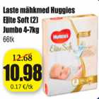 Allahindlus - Laste mähkmed Huggies Elite Soft (2) Jumbo 4-7 kg, 66 tk