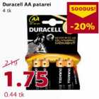 Allahindlus - Duracell AA patarei 4 tk