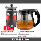 1.Presskann Uiniwell 600 ml 2. Klaasist trrkann Uniwell 1,2 l