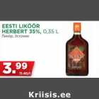 Allahindlus - EESTI LIKÖÖR
HERBERT 35%, 0,35 L