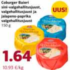 Coburger Baieri sina-valgehallitusjuust, valgehallitust ja jalapeno-paprika valgehallitusjuust 150 g