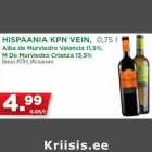 HISPAANIA KPN VEIN, 0,75 l
Alba de Murviedro Valencia 11,5%,
M De Murviedro Crianza 13,5%