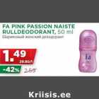 FA PINK PASSION NAISTE
RULLDEODORANT, 50 ml