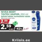 NIVEA BODY
TOITEV IHUPIIM, 250 ml
kuivale nahale, normaalsele nahale