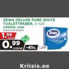 Allahindlus - ZEWA DELUXE PURE WHITE
TUALETTPABER, 4 rulli
3-kihiline, valge
