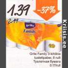 Allahindlus - Grite Family 3-kihiline tualettpaber, 8rulli