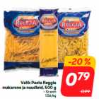 Valik Pasta Reggia
makarone ja nuudleid, 500 g
