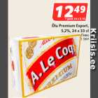 Allahindlus - Õlu Premium Export,
5,2%, 24 x 33 cl