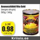 Allahindlus - Ananassitükid Vita Gold
(kerges siirupis)
565g / 340g