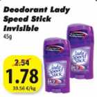 Магазин:Grossi,Скидка:Дезодорант Lady Speed Stick Invisible