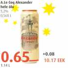 Alkohol - A.Le Coq Alexander hele õlu