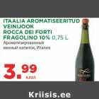 ITAALIA AROMATISEERITUD
VEINIJOOK
ROCCA DEI FORTI
FRAGOLINO 10% 0,75 L
