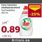Allahindlus - Fairy Sensitive
nõudepesuvahend