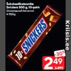 Allahindlus - Šokolaadibatoonike
Snickers 500 g, 10-pakk
