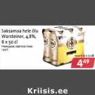 Saksamaa hele õlu
Warsteiner, 4,8%,
6х50 сl