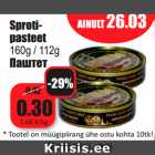 Allahindlus - Sprotipasteet
160g / 112g