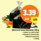 Weinrichi tume šokolaad, 500 g .ingveri ja apelsiniga .Mango ja kookosega