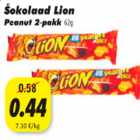 Allahindlus - Šokolaad Lion Peanut 2-pakk 62g