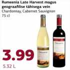 Rumeenia Late Harvest magus
geograafilise tähisega vein