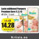Allahindlus - Laste mähkmed Pampers Premium Care (1,3,4)